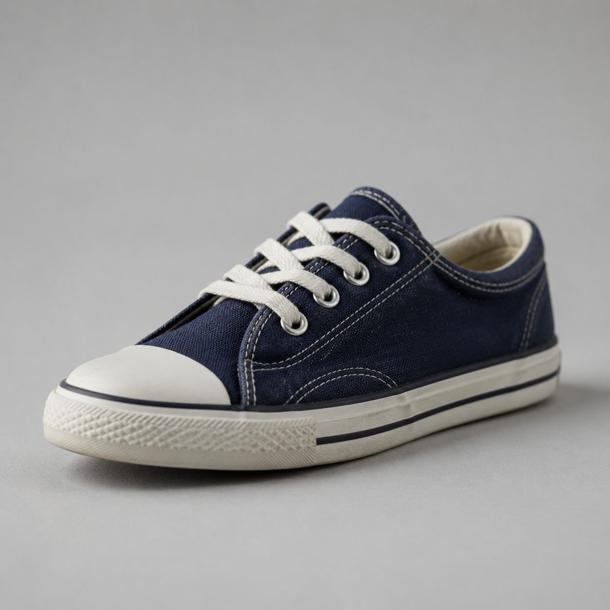 Kids' canvas low-top shoes with a vulcanised rubber sole