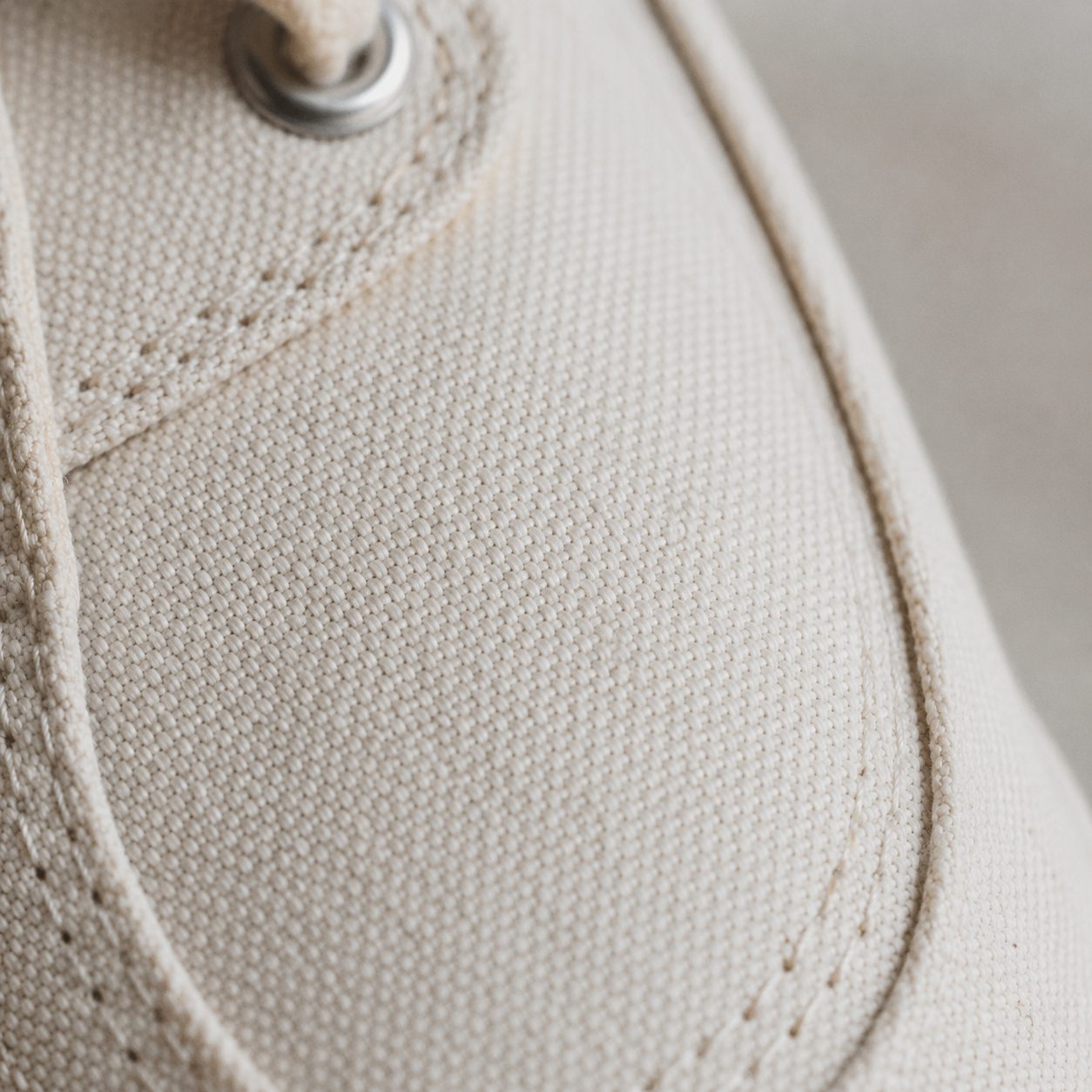 Cotton canvas shoe material, close-up