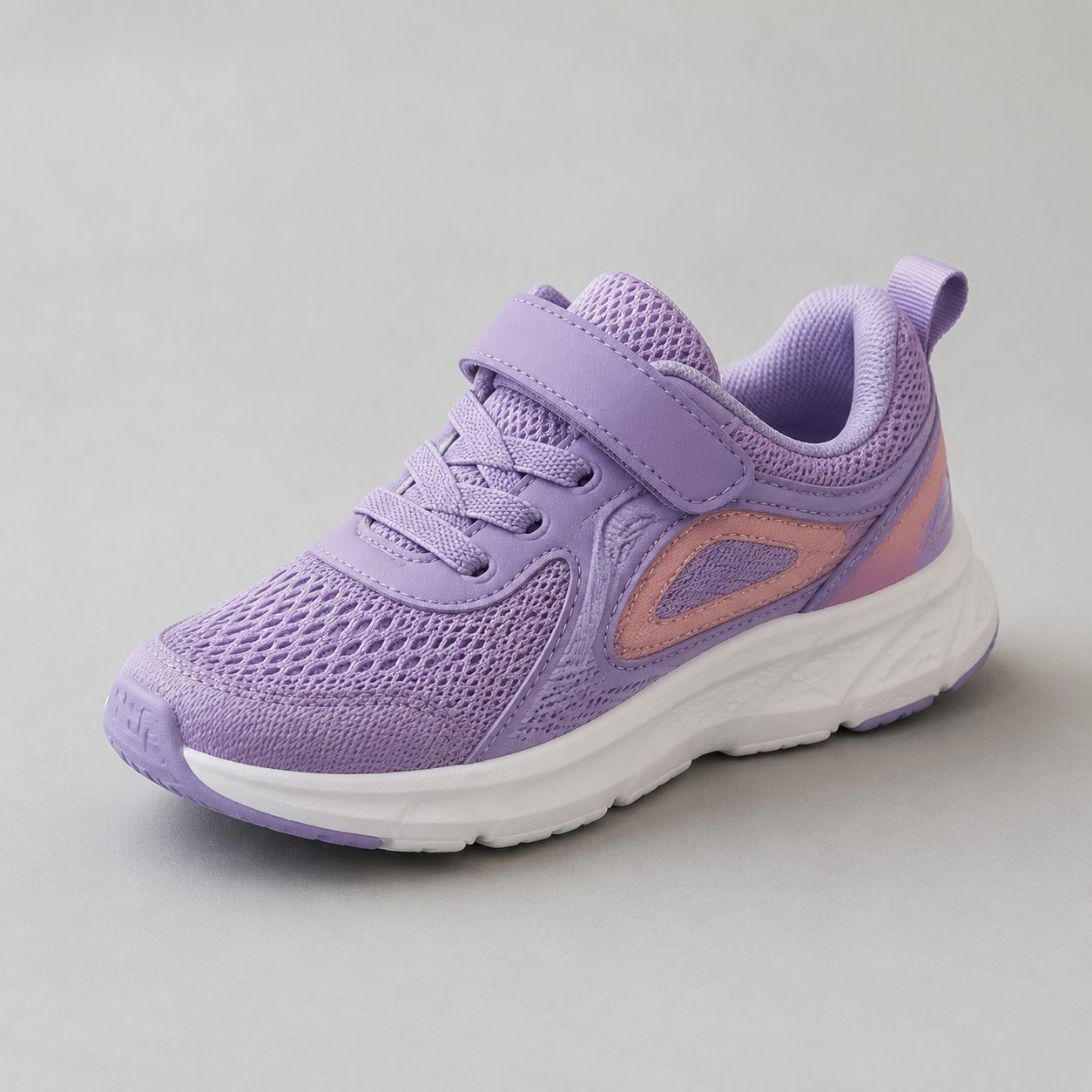 Kids' athletic running shoes with a chunky cushioned midsole
